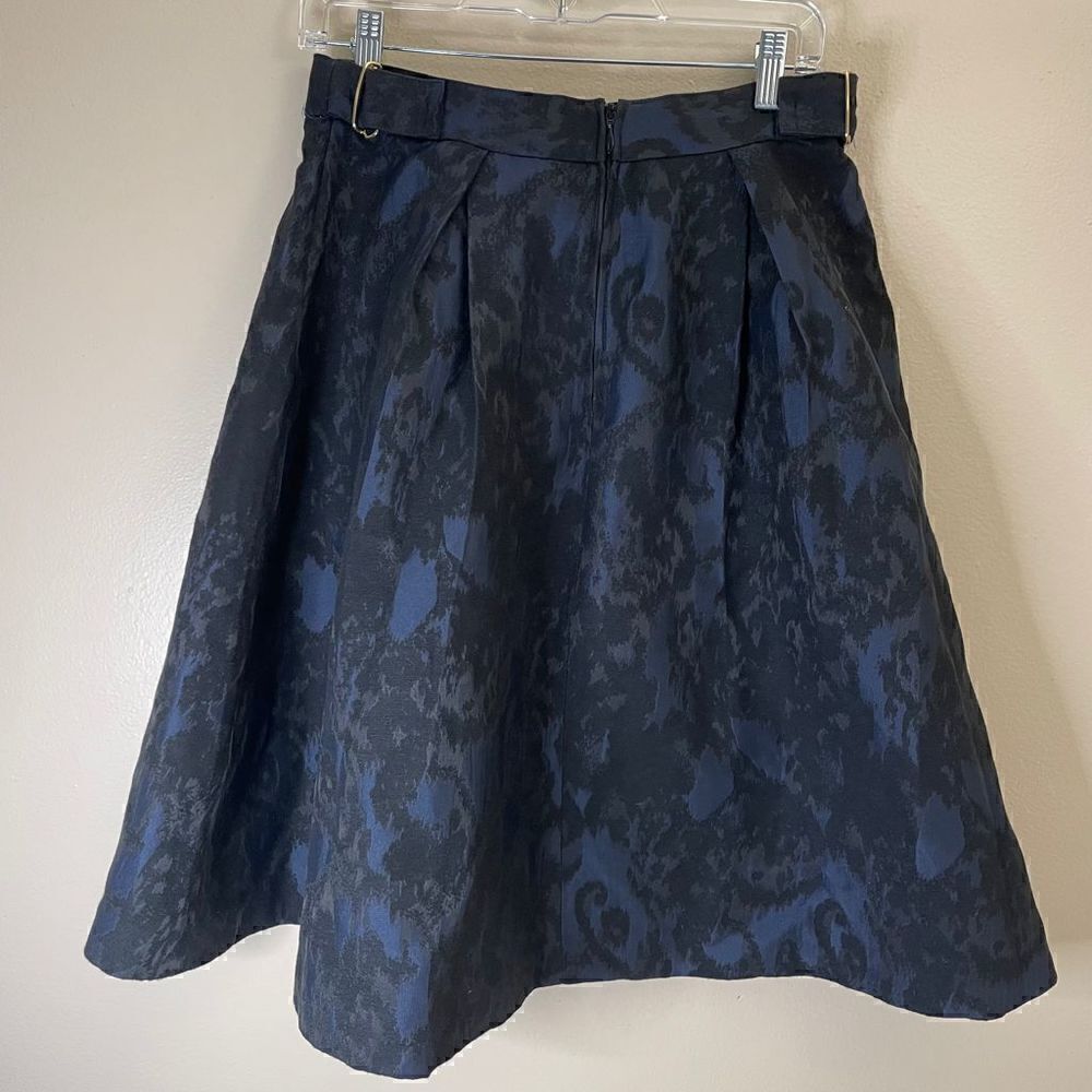 H&M | Medium| Fit and Flare Midi | Cotton| Navy blue| Black paisley print